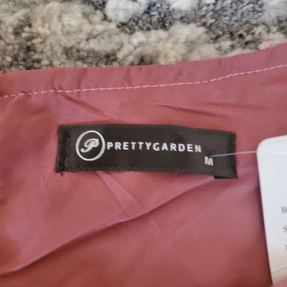 Pretty Garden Women's Swiss Dot Chiffon Ruffled-Sleeve Casual Blouse Pink Medium - Picture 7 of 12